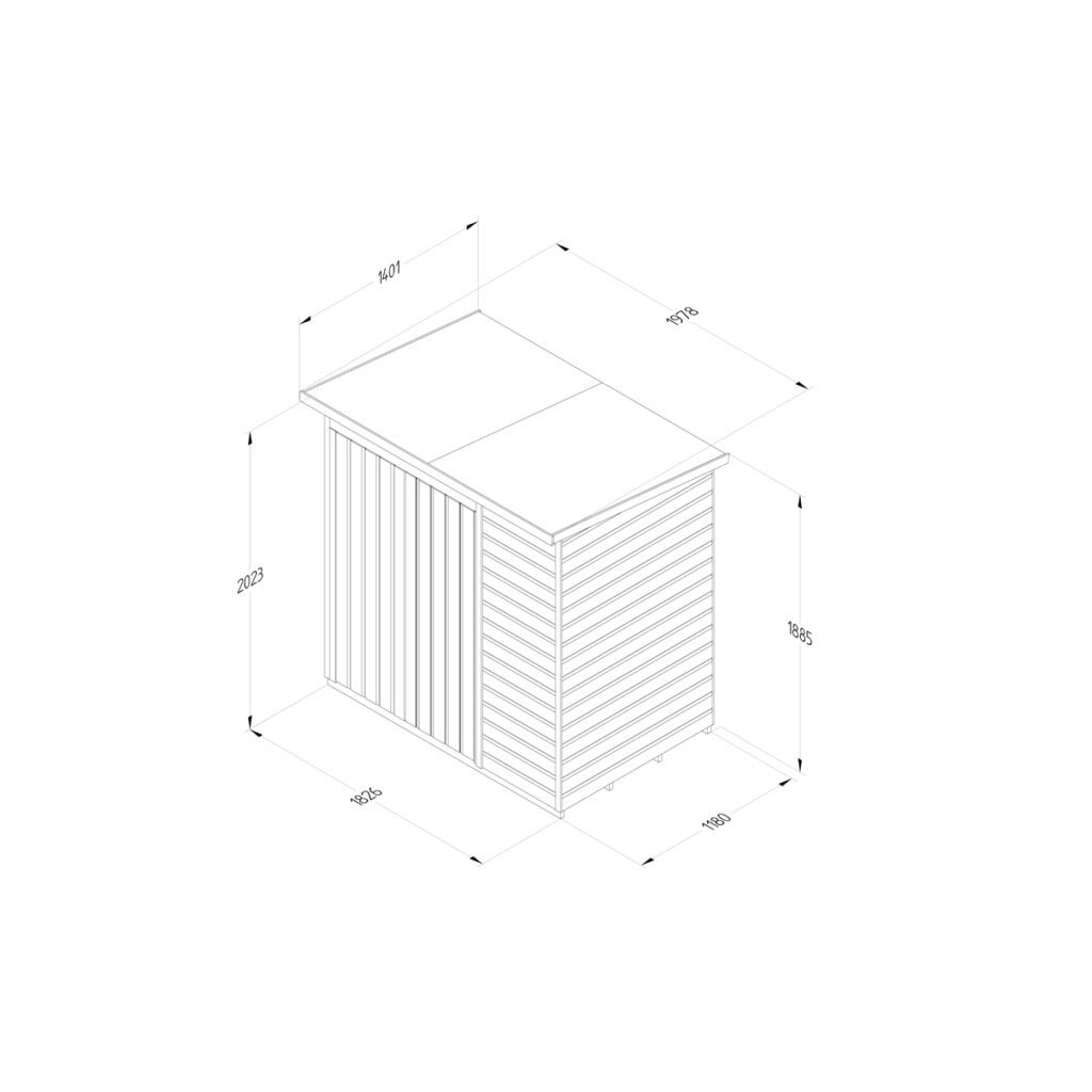 Beckwood 6×4 Pent Shed – No Windows – Double Door with Installation 5013053204092 2